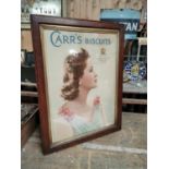 Carr's Biscuits advertising showcard.