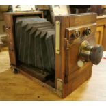 Early 20th C. mahogany box camera