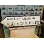 Killucan River bi - lingual alloy finger post