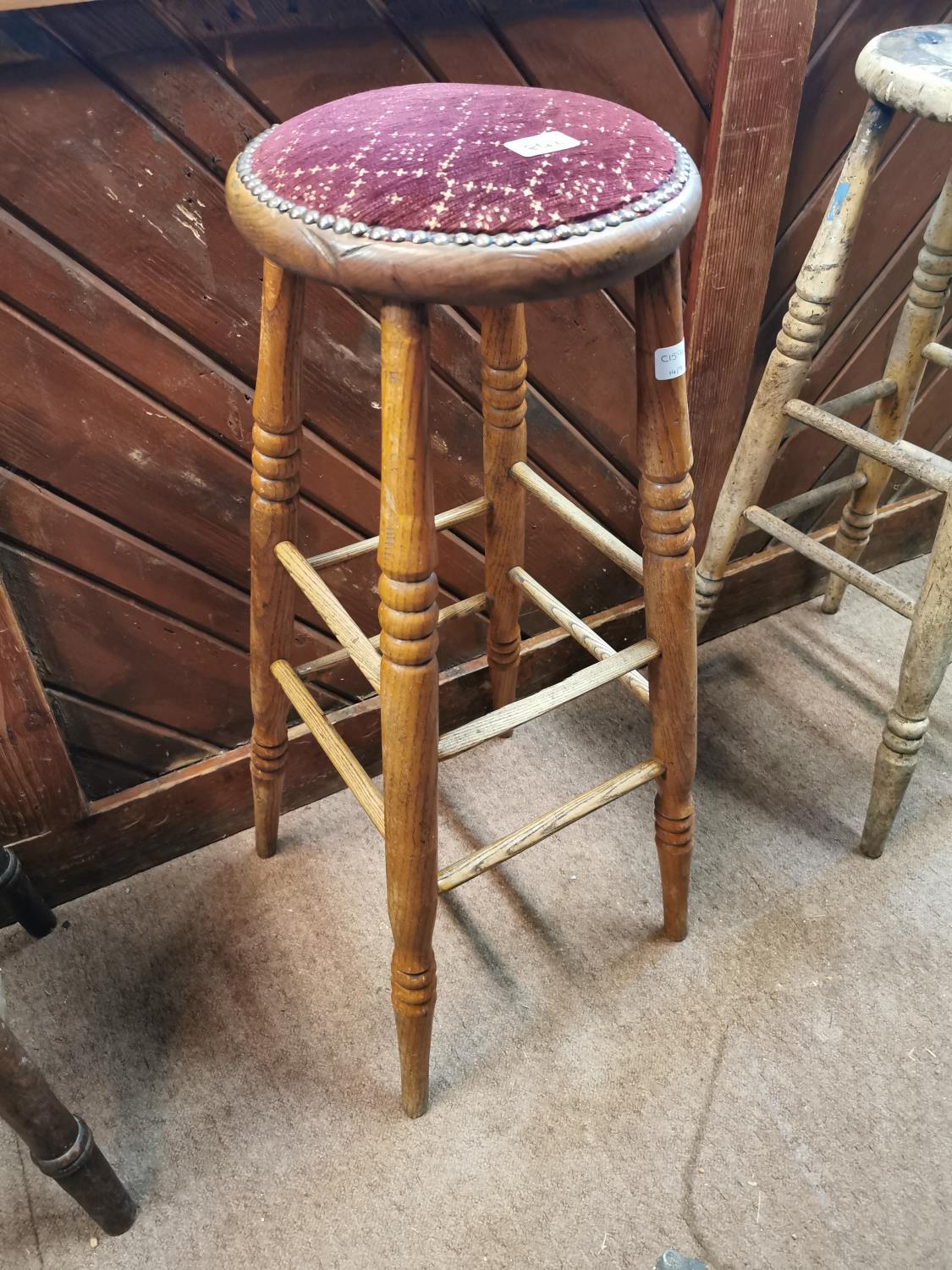 19th C oak bar stool