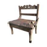 Unusual 19th. C. pine side chair