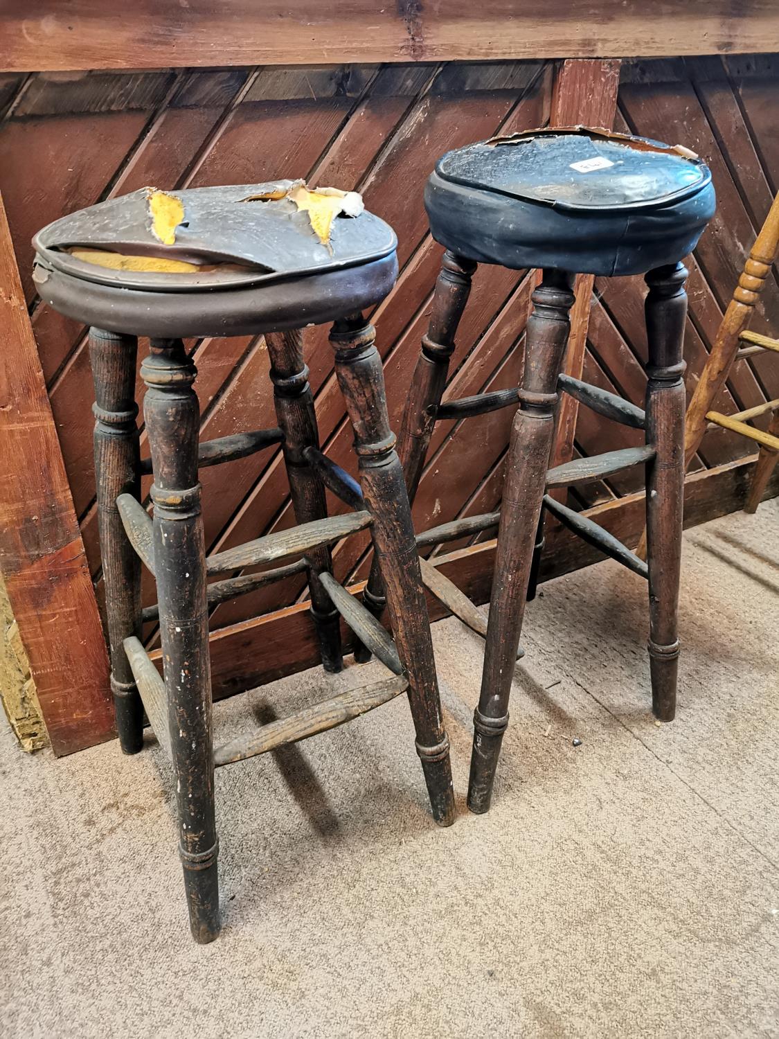 Two 19th C. bar stools.