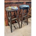 Two 19th C. bar stools.