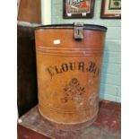 Early 20th. C. painted metal flour bin