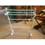 Edwardian painted pine towel rail.