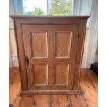 19th. C. stripped pine hanging cupboard