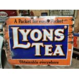 Lyons Tea enamel advertising sign.