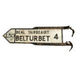 Belturbet bi-lingual alloy fingerpost sign