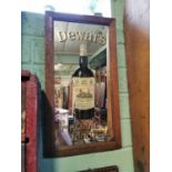 Rare Dewar's Scotch Whisky pictorial advertising mirror.
