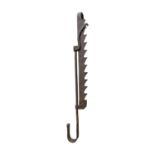 19th. C. cast iron adjustable crane crook.