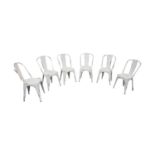 Set of six metal Tolix chairs