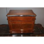 Inlaid mahogany smoker's cabinet.