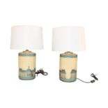 Pair of ceramic table lamps.