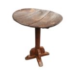 Rustic 18th C. oak lamp table.