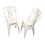 Set of four metal Tolix chairs