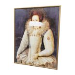 Elizabethan Lady coloured print.