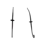 Pair of wrought iron S shaped hangers