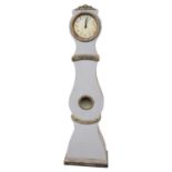 Painted wooden long cased clock