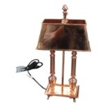 Copper table lamp.