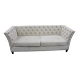 Deep buttoned crushed velvet upholstered sofa