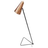 Copper and metal floor lamp