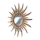 Rare Spanish mid century copper sunburst mirror