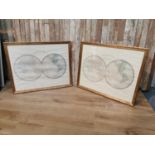 Pair of maps mounted in gilt frames