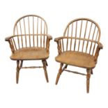 Pair of ash Windsor chairs