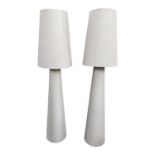 Pair of fabric floor lamps with shades