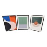Set of three contemporary coloured prints.