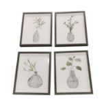 Set of four botanical prints.