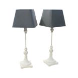 Pair of cream table lamps