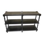 Painted wood three tier console table