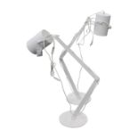 Pair of white metal angle poise lamps