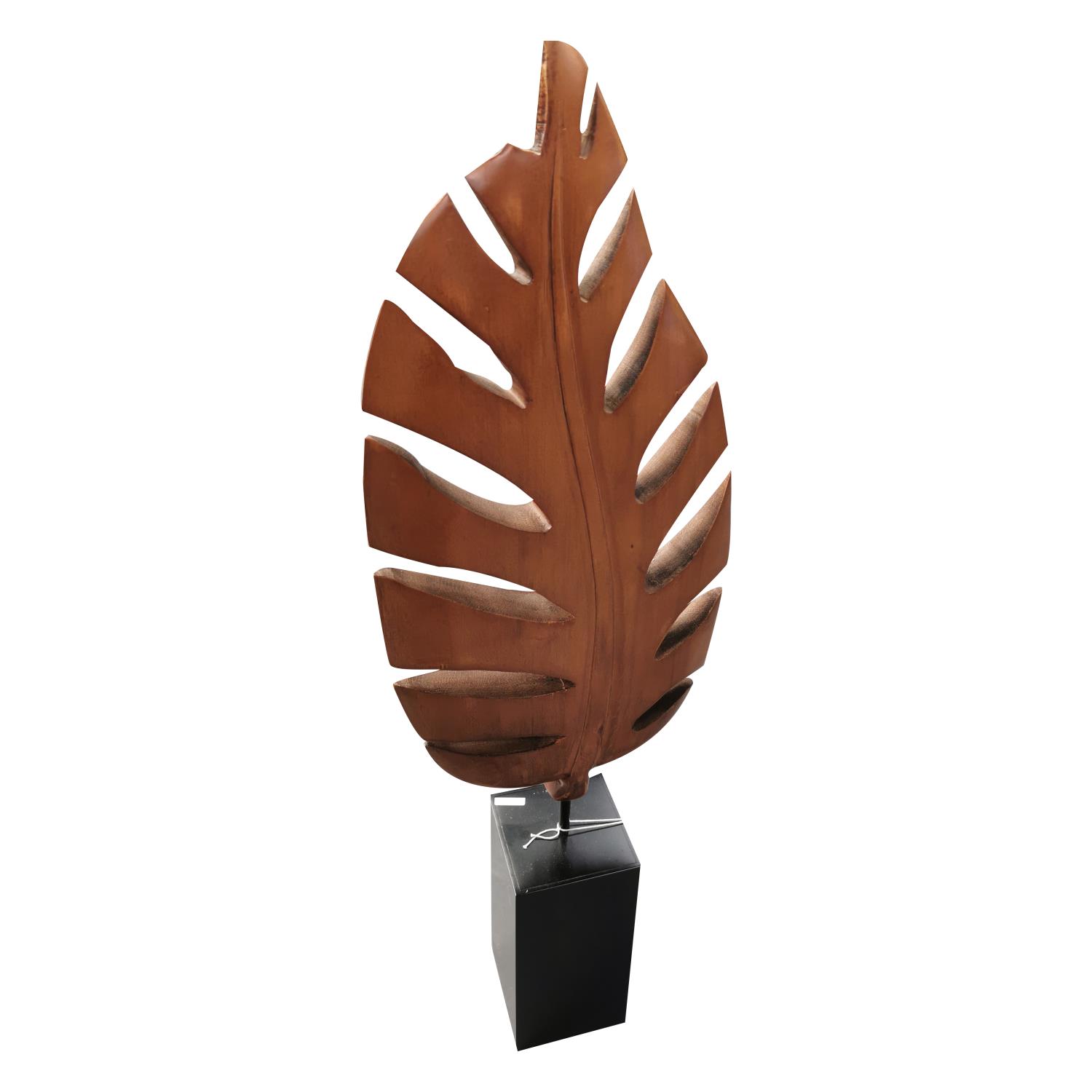 Wooden leaf on stand