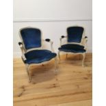 Pair of Edwardian open armchairs