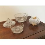 Collection of cut crystal bowls etc.