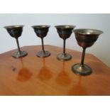 Set of four Art Nouveau wine goblets.