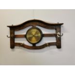 Edwardian oak and brass barometer.