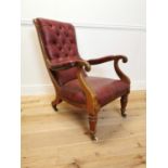 William IV mahogany and upholstered library chair