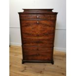19th. C flamed mahogany chest