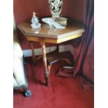 Late 19th. C. octagonal mahogany window table.