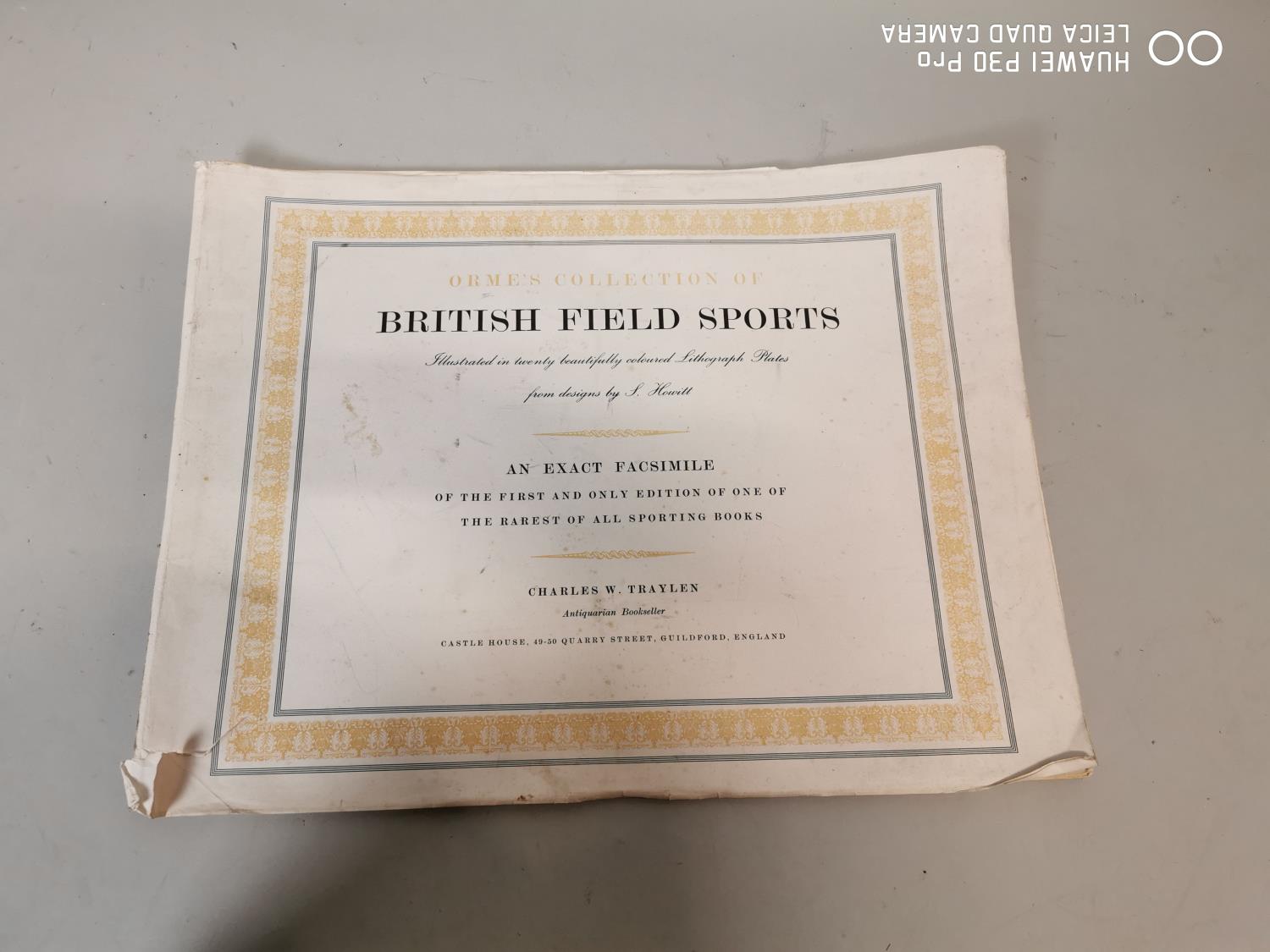 Ormes Collection of British Field Sports Illustrated Lithograph plates.