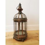 Decorative copper effect metal lantern