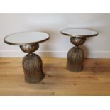 Pair of good quality gilted metal lamp tables