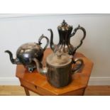 Three early 20th C. silverplate coffee pots.