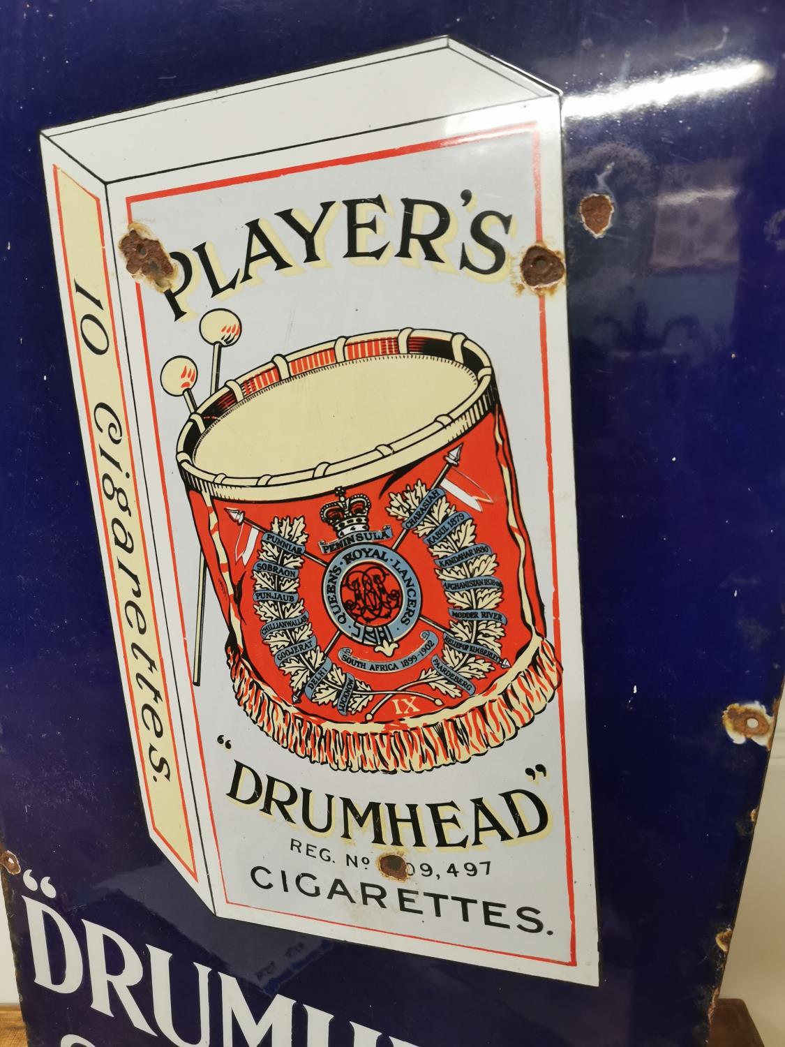 Players Drumhead Cigarettes pictorial enamel advertising sign. - Image 5 of 5