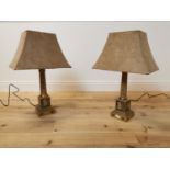 Pair of hand painted table lamps
