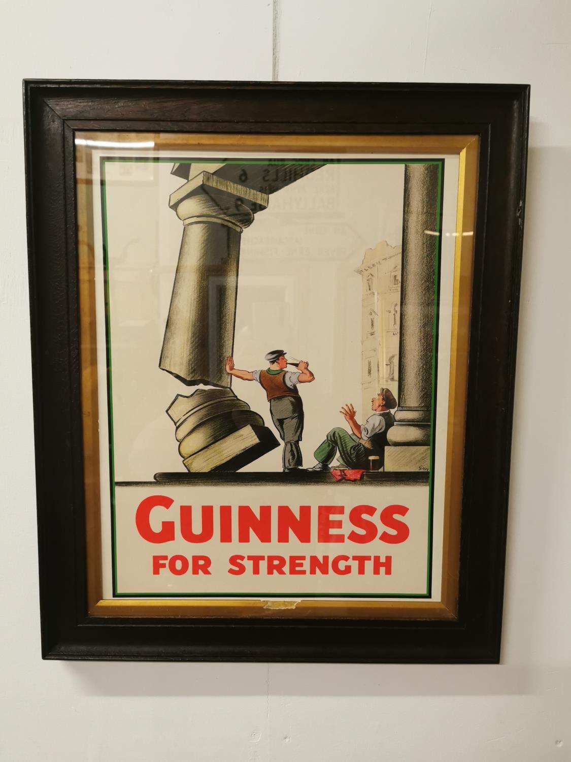Guinness For Strength framed advertising print.