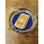 Wills Star Cigarettes pictorial glass ashtray